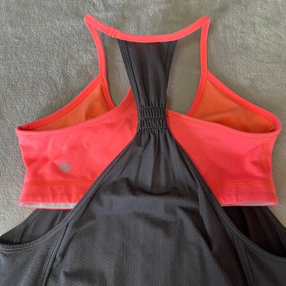Lululemon Tuck Me In Athletic Yoga Tank in Soot/Very Light Flare - Picture 10 of 12